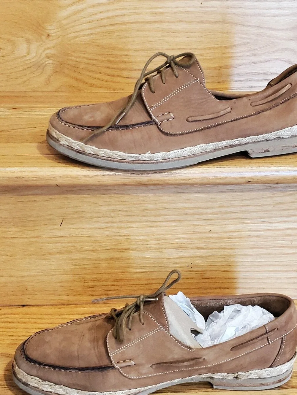 Bally Men's Tan Leather Boat Shoes